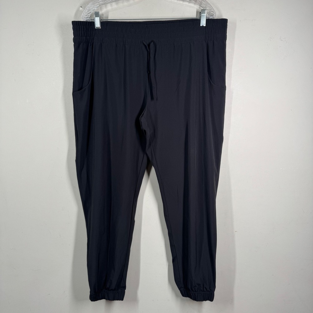Lucy Black Activewear Joggers Womens XL Drawstring Elastic Waist Pockets 637171